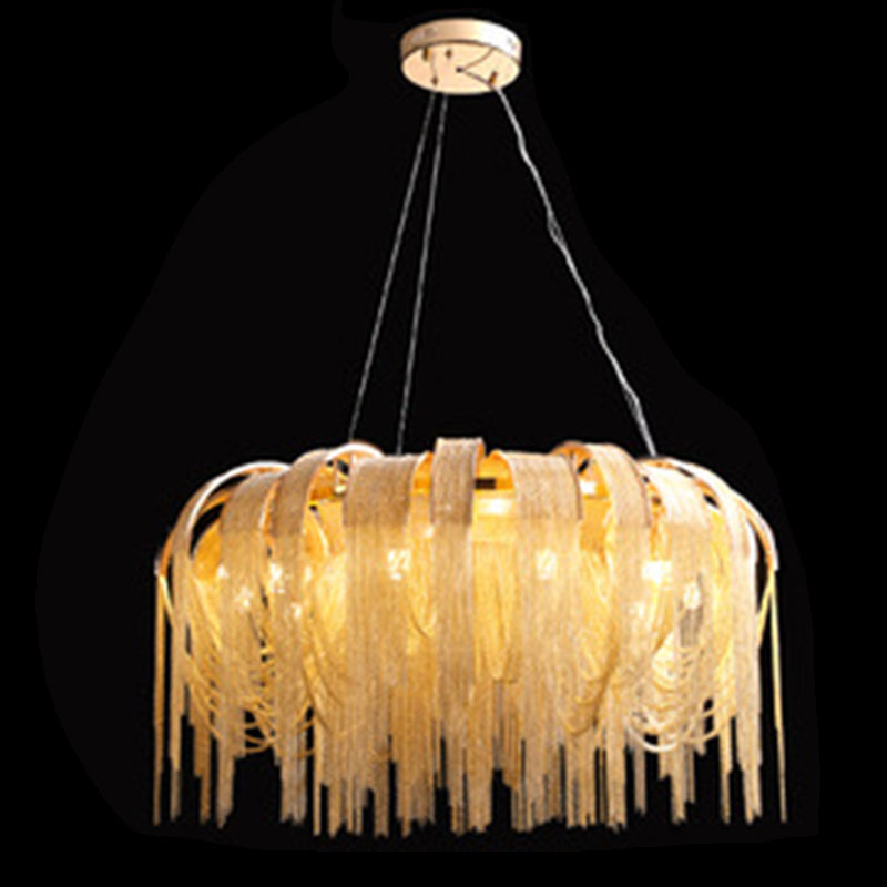 Modern Luxury Pendant Light Electroplate Metal Hanging Lamp with Aluminium Chain