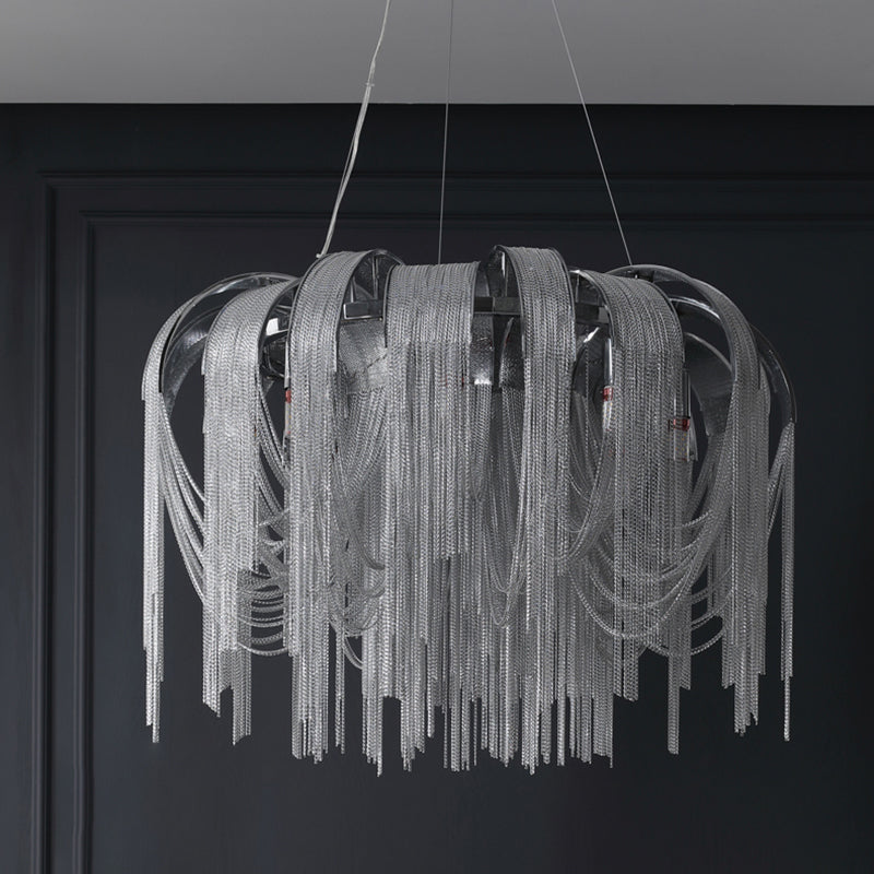 Modern Luxury Pendant Light Electroplate Metal Hanging Lamp with Aluminium Chain