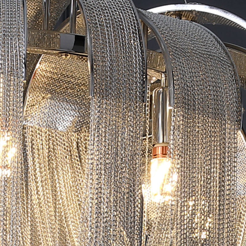 Modern Luxury Pendant Light Electroplate Metal Hanging Lamp with Aluminium Chain