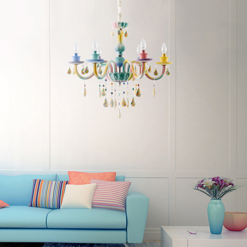 Multi Coloured Glass Pendant Light Sputnik Contemporary Ceiling Light for Living Room