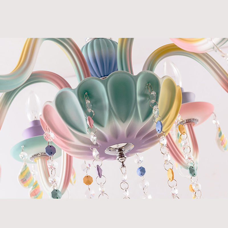 Multi Coloured Glass Pendant Light Sputnik Contemporary Ceiling Light for Living Room