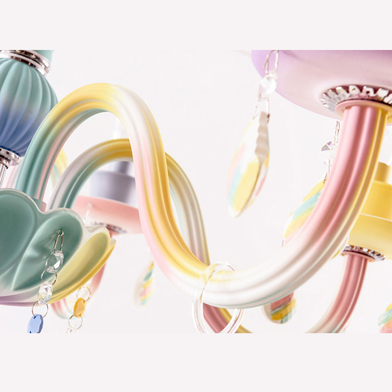 Multi Coloured Glass Pendant Light Sputnik Contemporary Ceiling Light for Living Room