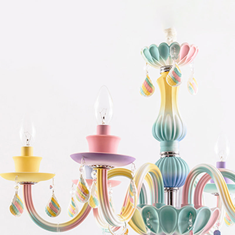 Multi Coloured Glass Pendant Light Sputnik Contemporary Ceiling Light for Living Room