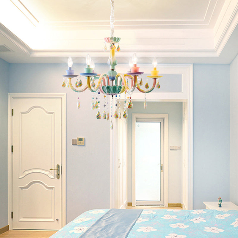 Multi Coloured Glass Pendant Light Sputnik Contemporary Ceiling Light for Living Room