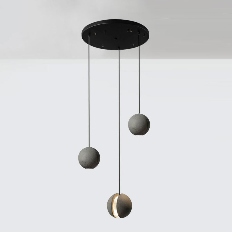Modern Simplicity Round Ceiling Chandelier Cement Hanging Light for Living Room