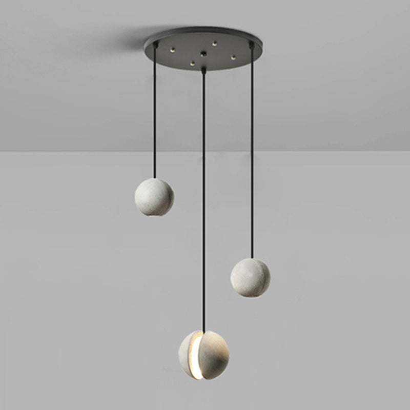 Modern Simplicity Round Ceiling Chandelier Cement Hanging Light for Living Room