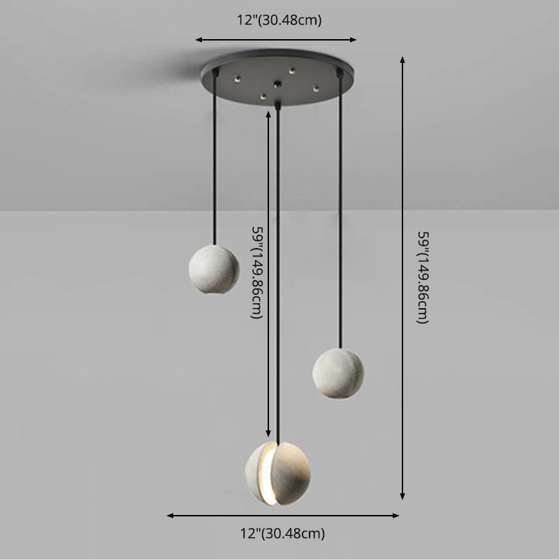 Modern Simplicity Round Ceiling Chandelier Cement Hanging Light for Living Room