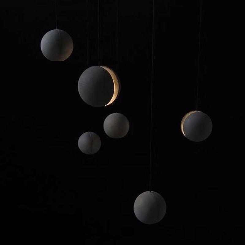 Modern Simplicity Round Ceiling Chandelier Cement Hanging Light for Living Room