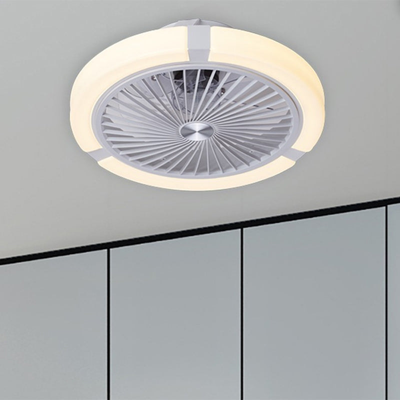 Nordic Round Lüfterleuchte Acrylschlafzimmer LED Semi Flush Deckenleuchte mit Fernbedienung