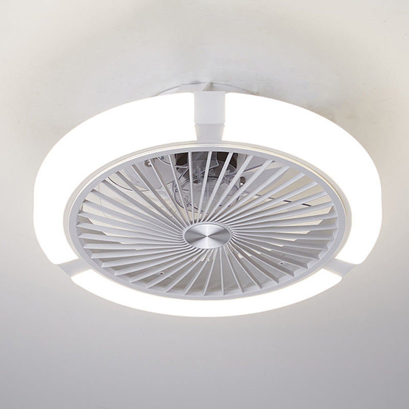 Nordic Round Lüfterleuchte Acrylschlafzimmer LED Semi Flush Deckenleuchte mit Fernbedienung