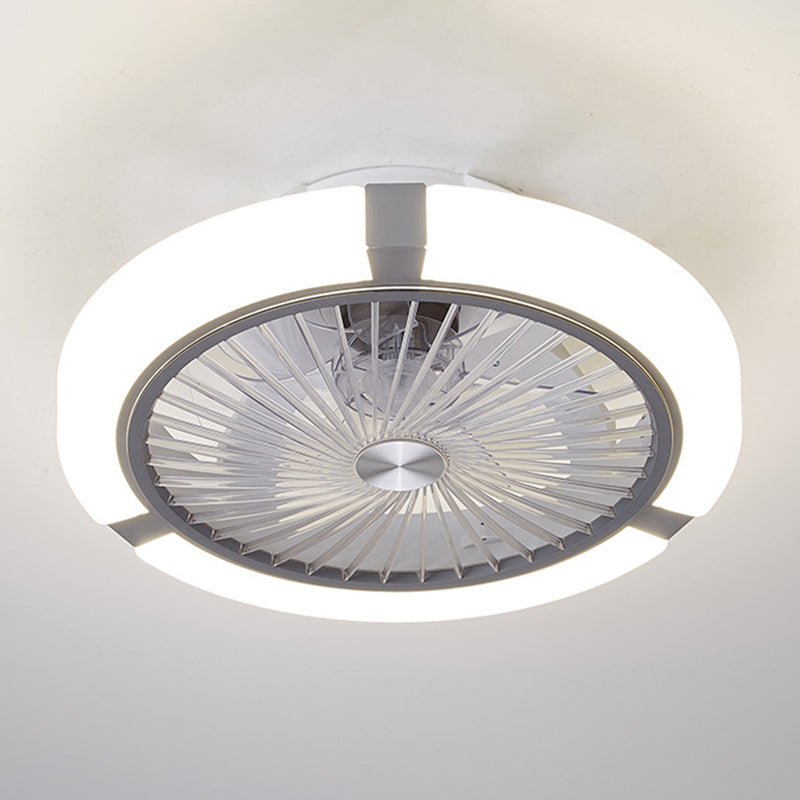 Nordic Round Lüfterleuchte Acrylschlafzimmer LED Semi Flush Deckenleuchte mit Fernbedienung