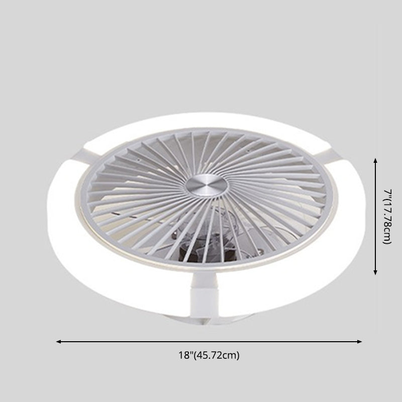 Nordic Round Lüfterleuchte Acrylschlafzimmer LED Semi Flush Deckenleuchte mit Fernbedienung