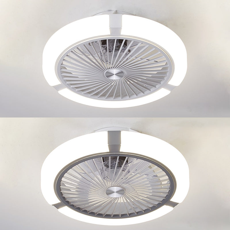 Nordic Round Lüfterleuchte Acrylschlafzimmer LED Semi Flush Deckenleuchte mit Fernbedienung