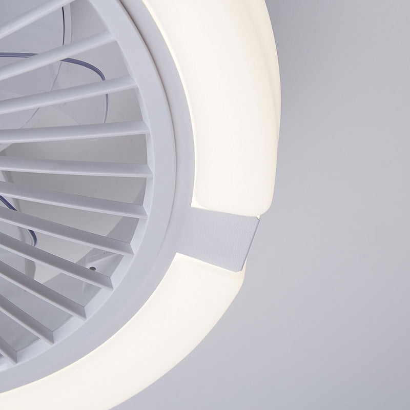Nordic Round Lüfterleuchte Acrylschlafzimmer LED Semi Flush Deckenleuchte mit Fernbedienung