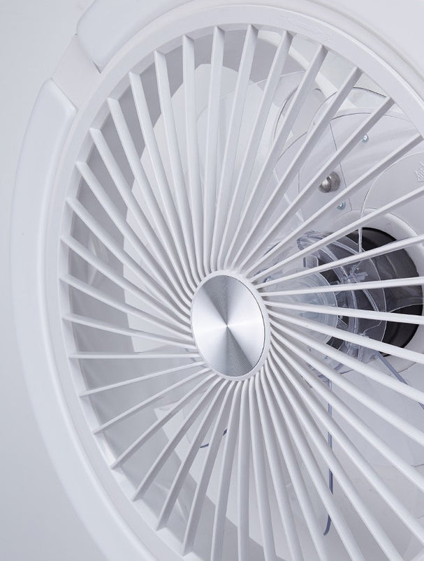 Nordic Round Lüfterleuchte Acrylschlafzimmer LED Semi Flush Deckenleuchte mit Fernbedienung
