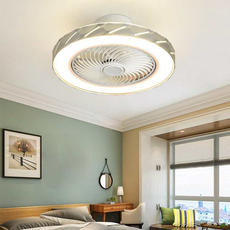 Minimalismus trommelförmige Flush Mount Deckenventilator Metal