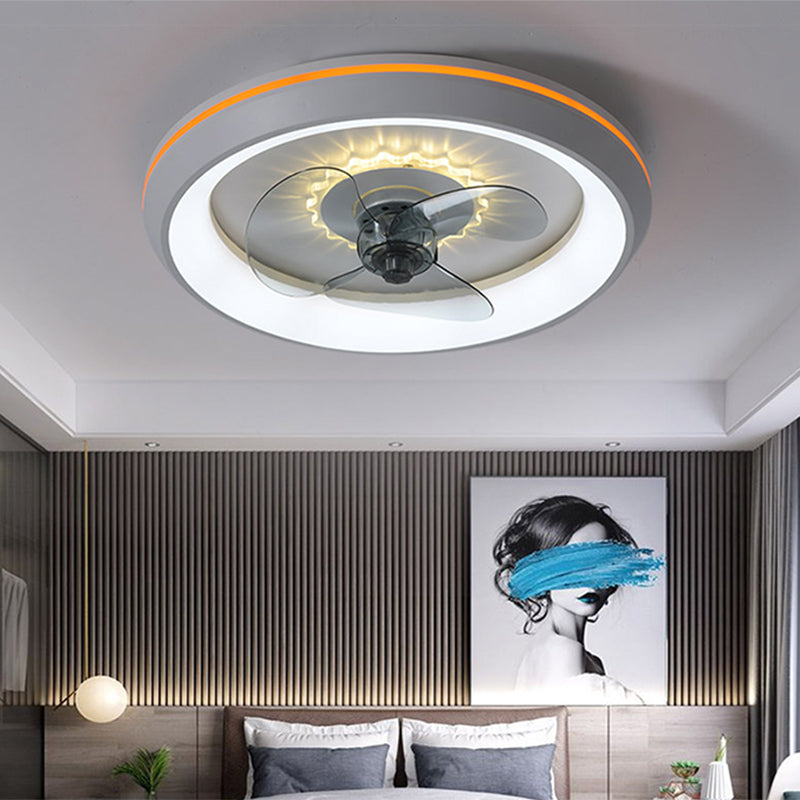 3 Klingen runde Deckenventilator Beleuchtung Nordisches Acrylschlafzimmer LED -LED -LED -Leuchte Leuchte