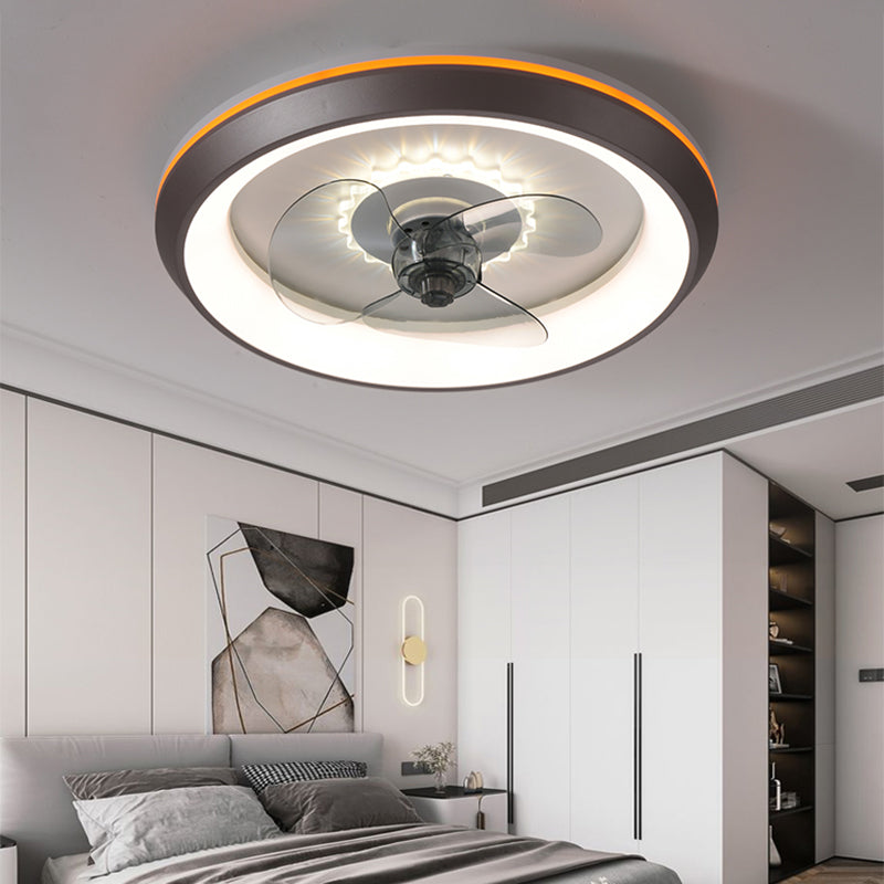 3 Klingen runde Deckenventilator Beleuchtung Nordisches Acrylschlafzimmer LED -LED -LED -Leuchte Leuchte