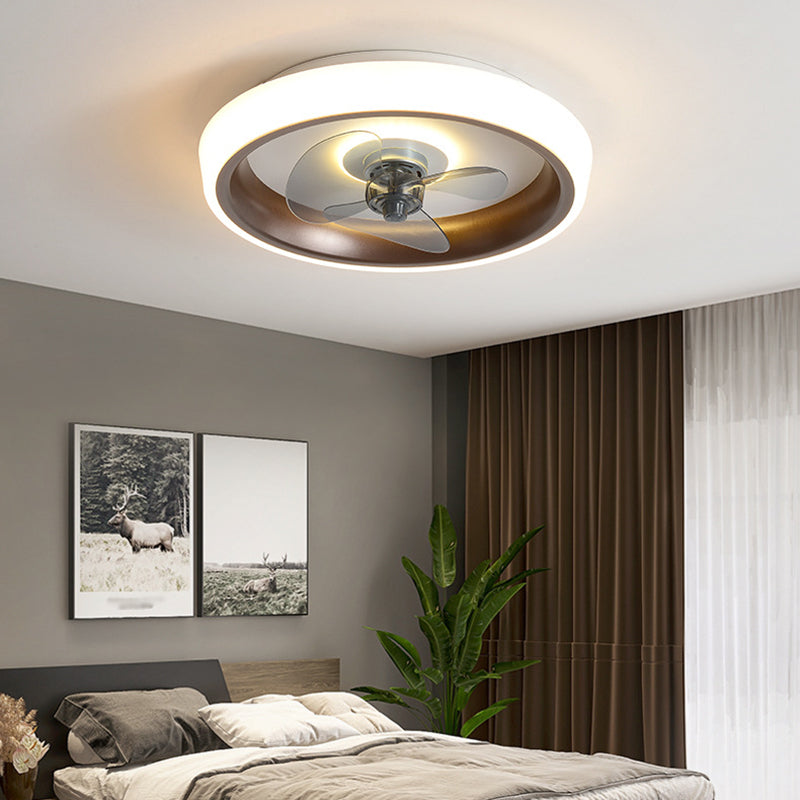 3 Klingen runde Deckenventilator Beleuchtung Nordisches Acrylschlafzimmer LED -LED -LED -Leuchte Leuchte