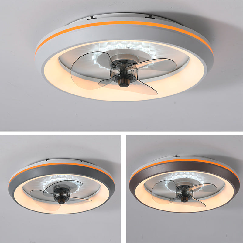 3 Klingen runde Deckenventilator Beleuchtung Nordisches Acrylschlafzimmer LED -LED -LED -Leuchte Leuchte