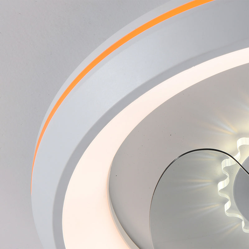 3 Klingen runde Deckenventilator Beleuchtung Nordisches Acrylschlafzimmer LED -LED -LED -Leuchte Leuchte