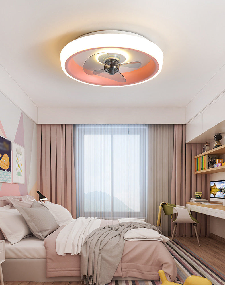 3 Klingen runde Deckenventilator Beleuchtung Nordisches Acrylschlafzimmer LED -LED -LED -Leuchte Leuchte