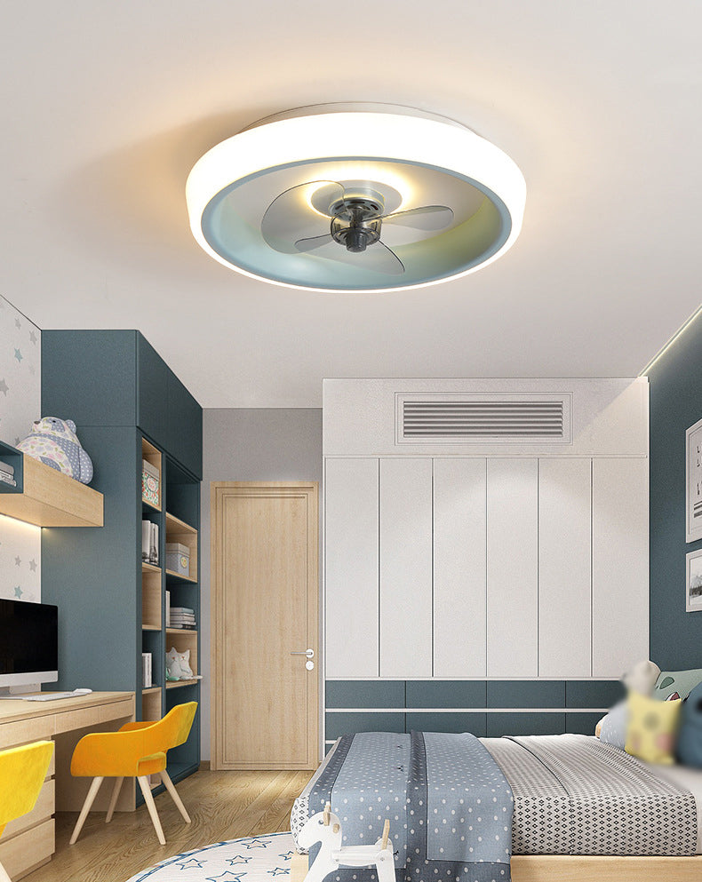 3 Klingen runde Deckenventilator Beleuchtung Nordisches Acrylschlafzimmer LED -LED -LED -Leuchte Leuchte
