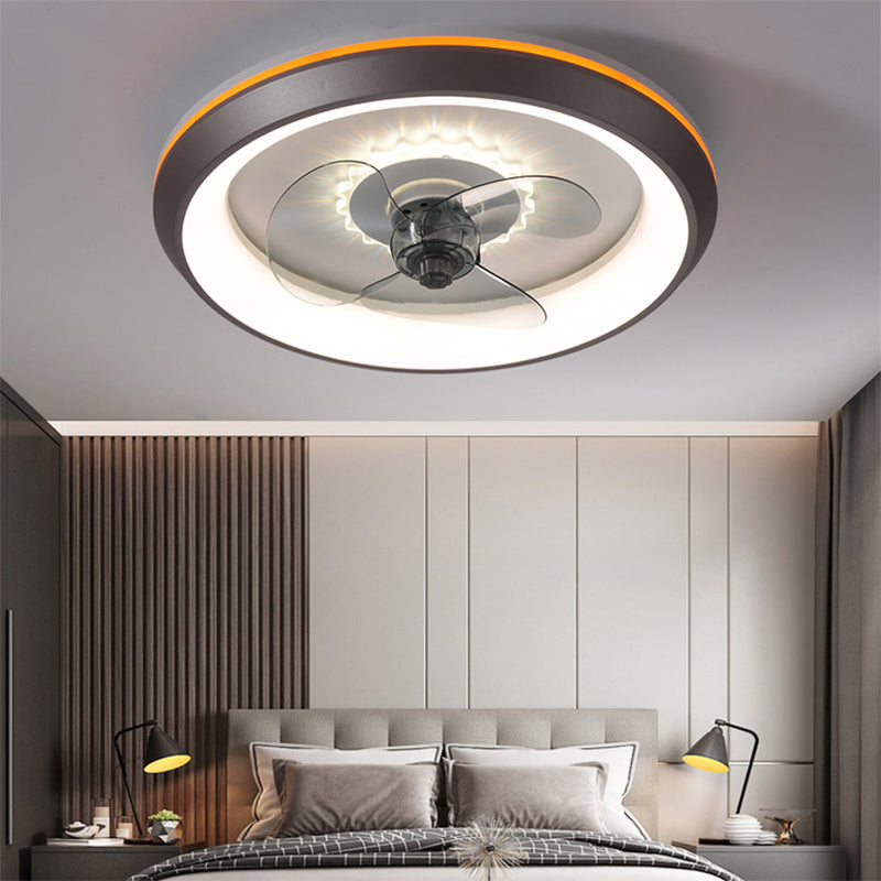 3 Klingen runde Deckenventilator Beleuchtung Nordisches Acrylschlafzimmer LED -LED -LED -Leuchte Leuchte