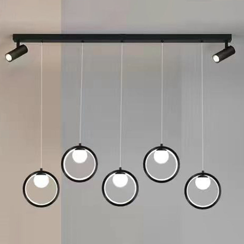 Linear Metal LED Island Light Fixture New Modern Spotlight Ceiling Pendant Light for Dining Room