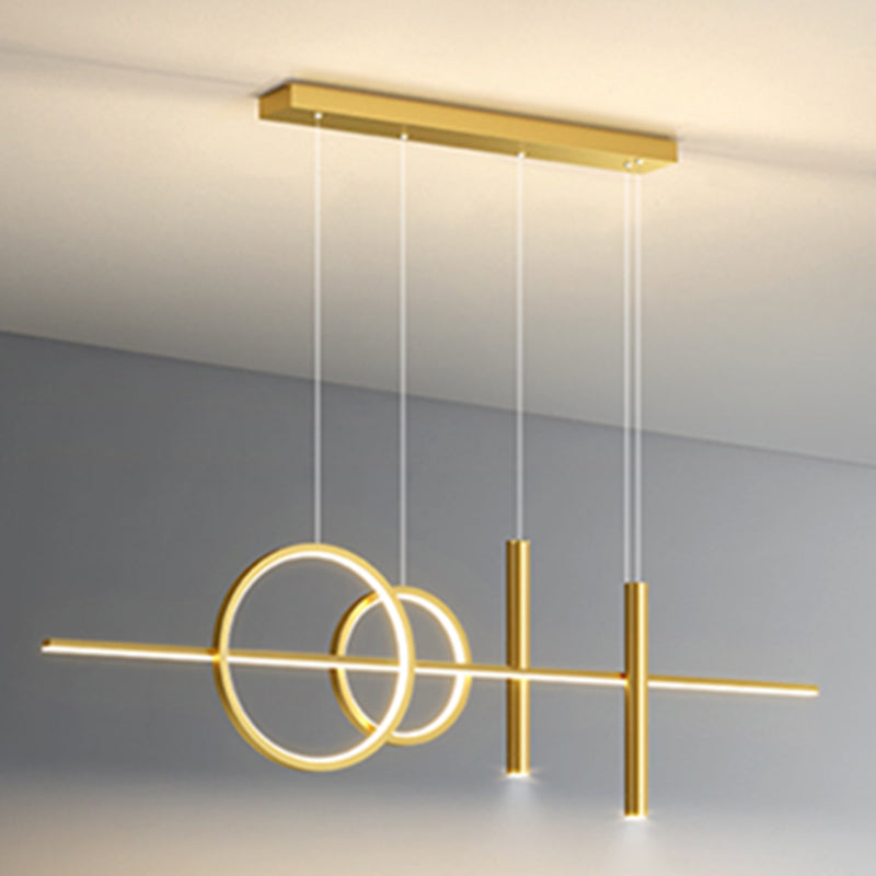 Blue New Modern LED Island Lighting Linear Clear Glass Chandelier Light Fixture for Dining Room