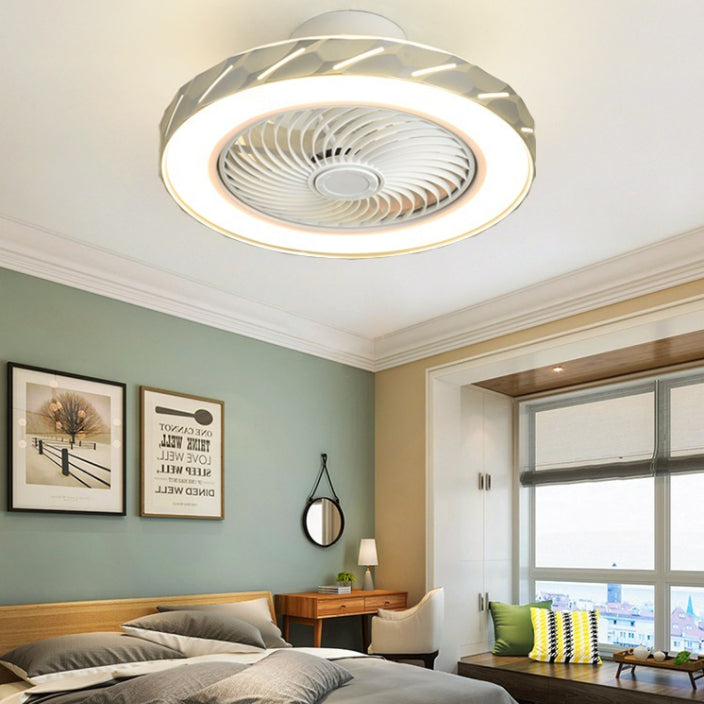 Minimalismus trommelförmige Flush Mount Deckenventilator Metal