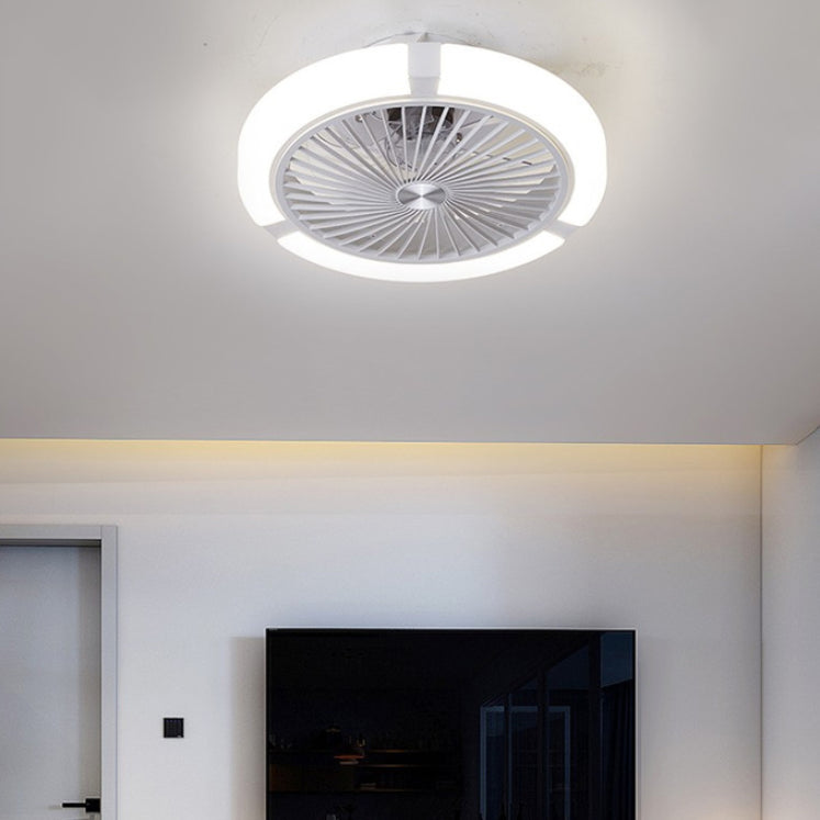 Nordic Round Lüfterleuchte Acrylschlafzimmer LED Semi Flush Deckenleuchte mit Fernbedienung