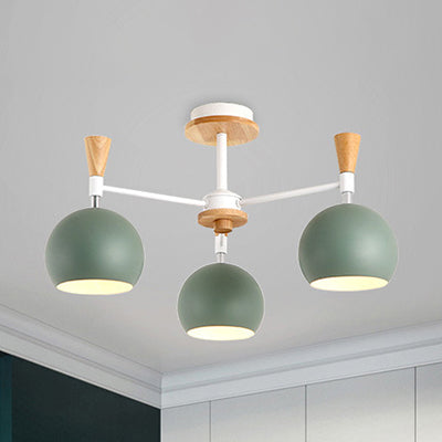 Chic Modern Hanging Kronleuchter mit Kuppel 3 Lampen -Metall -Hang -Anhänger für Esszimmer