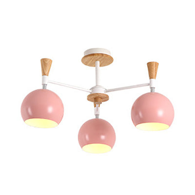 Chic Modern Hanging Kronleuchter mit Kuppel 3 Lampen -Metall -Hang -Anhänger für Esszimmer
