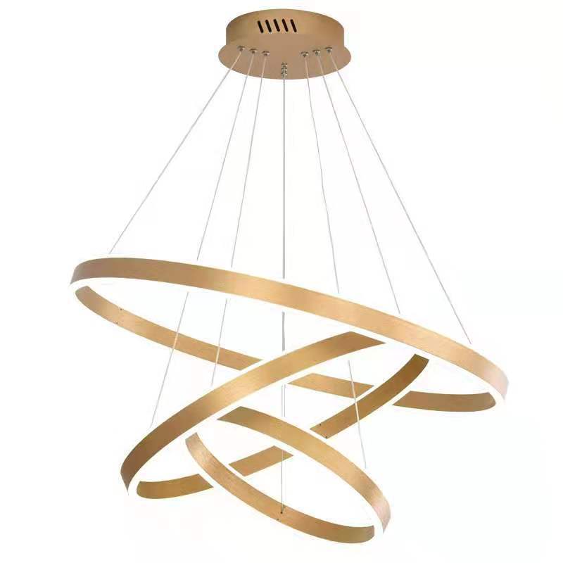 Rings Suspended Lighting Fixture Contemporary Style LED Metal Chandelier Lighting