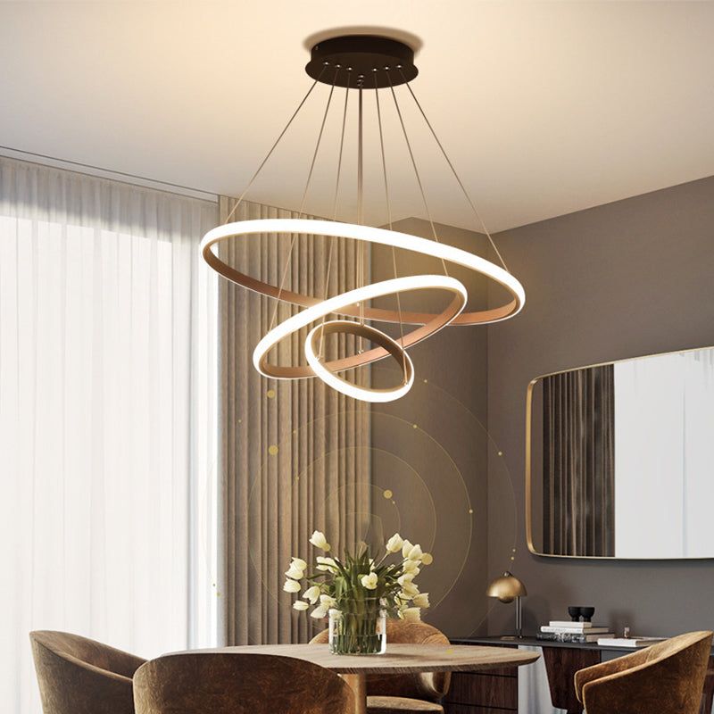 Orbicular Living Room Chandelier Lamp Metal LED Minimalist Suspension Pendant Light