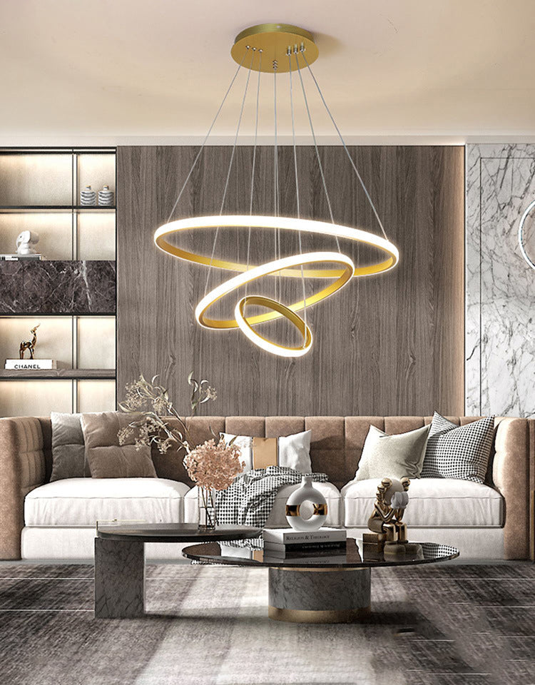 Orbicular Living Room Chandelier Lamp Metal LED Minimalist Suspension Pendant Light