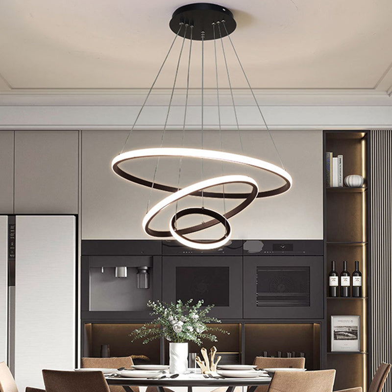 Orbicular Living Room Chandelier Lamp Metal LED Minimalist Suspension Pendant Light