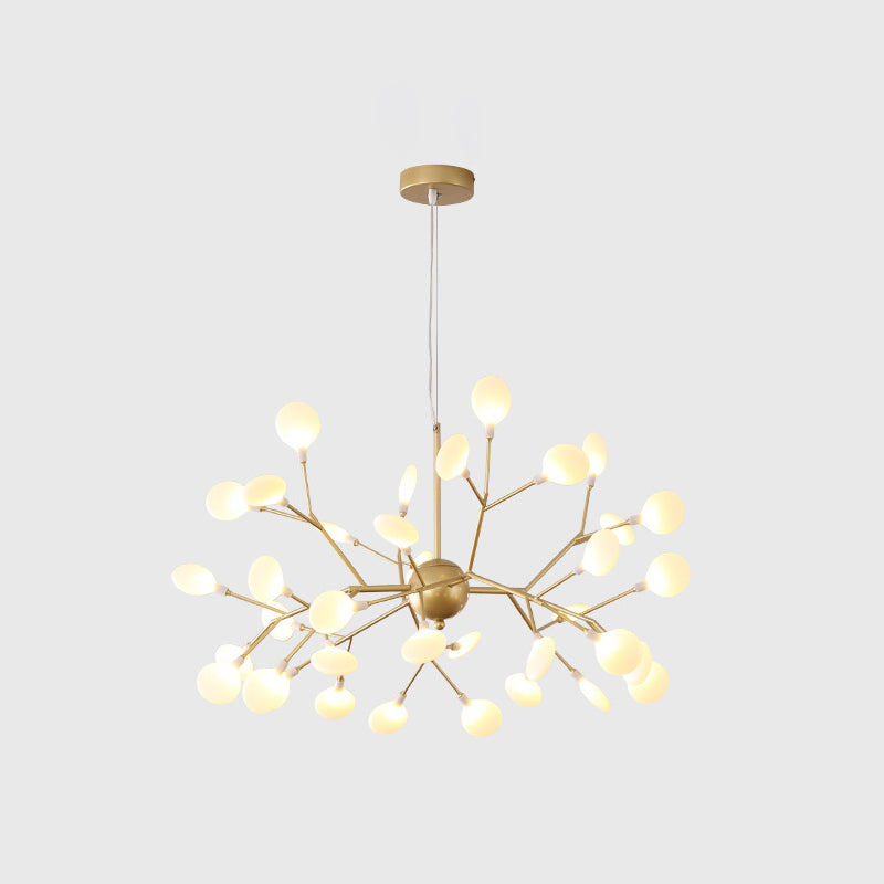 Fireflies Chandelier Lighting Fixture Minimalist Metal Gold Ceiling Hung Fixture