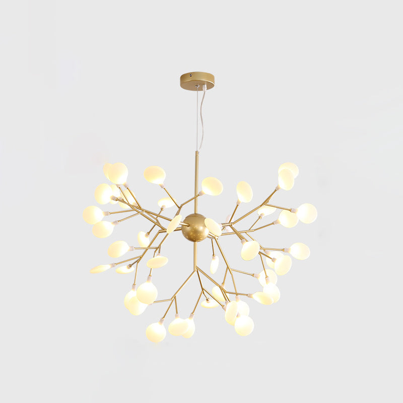 Fireflies Chandelier Lighting Fixture Minimalist Metal Gold Ceiling Hung Fixture