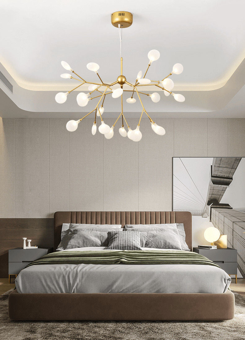 Fireflies Chandelier Lighting Fixture Minimalist Metal Gold Ceiling Hung Fixture