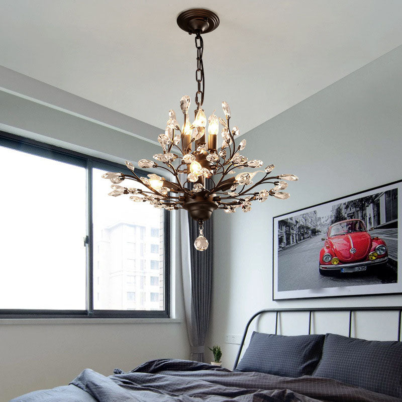 Branches Living Room Hanging Chandelier Traditional-Style Crystal Black Chandelier Light Fixture