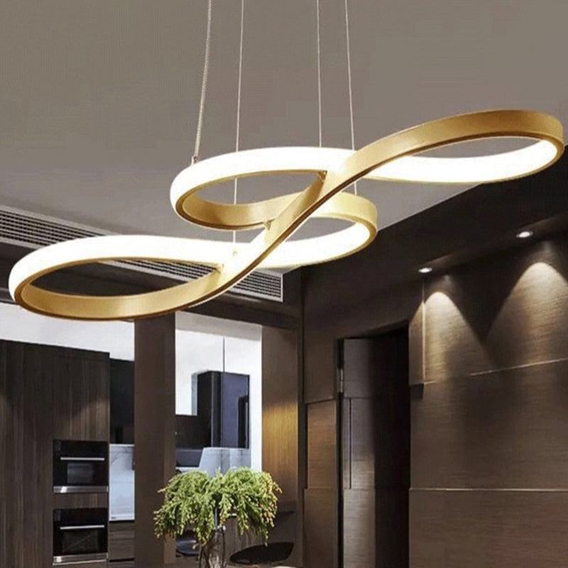 Moderne eenvoud LED hanglamp aluminium lineaire hangende lamp met acryl schaduw