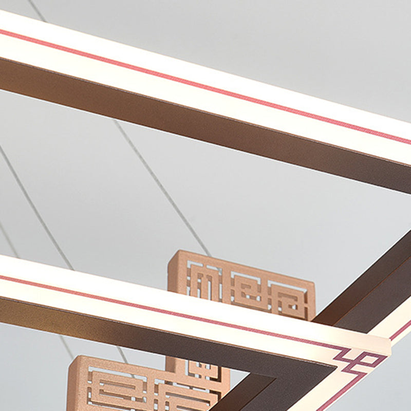 Brown Aluminum Hanging Pendant Lights Contemporary Hanging Lamps for Tea House