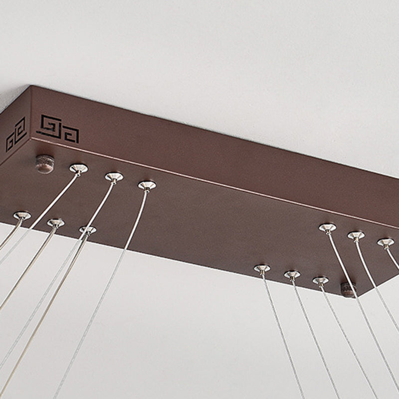 Brown Aluminum Hanging Pendant Lights Contemporary Hanging Lamps for Tea House