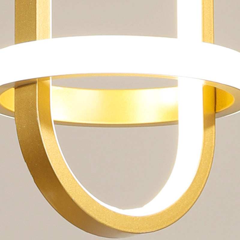 Metal Geometric Ceiling Suspension Lamp Simplicity Style LED Hanging Pendant Light