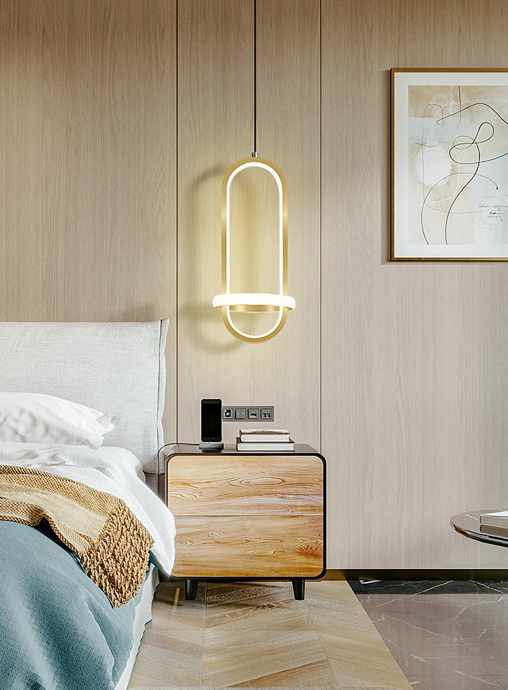 Metal Geometric Ceiling Suspension Lamp Simplicity Style LED Hanging Pendant Light