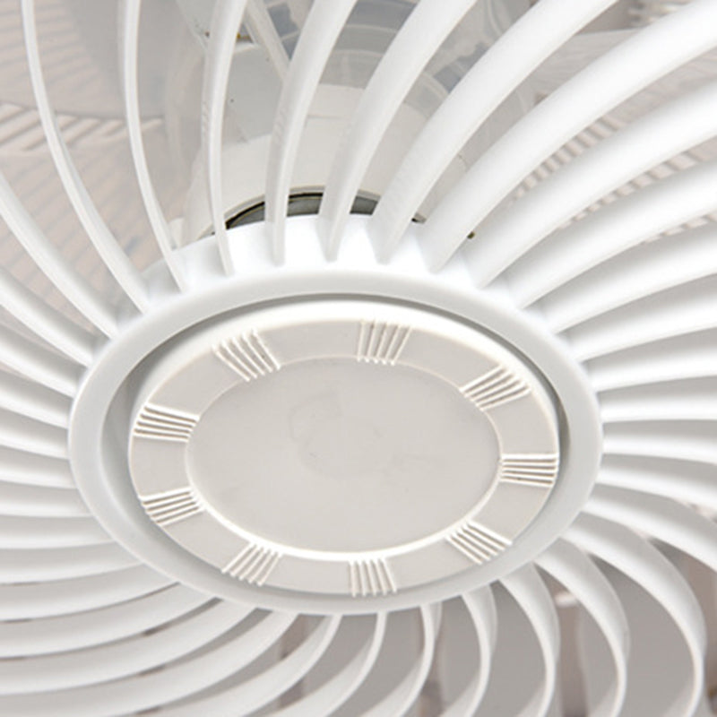 Schlafzimmer Lüfterleuchte Nordic White Semi Flush Deckenlampe mit Trommelmetallschatten