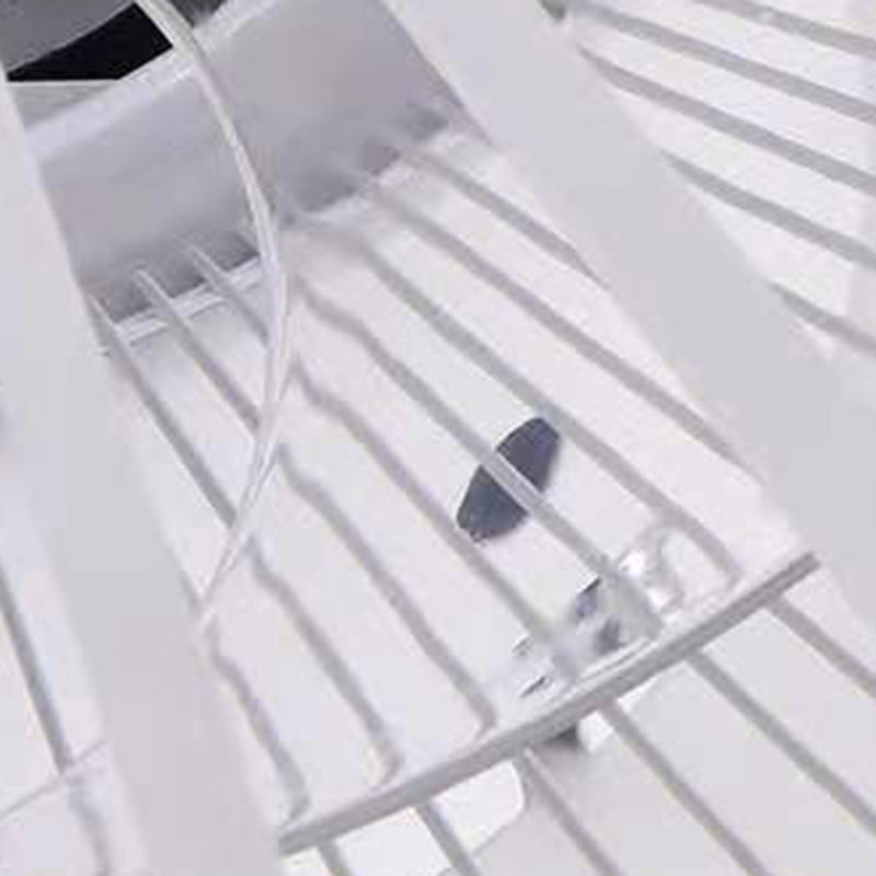 Einfachheit LED Deckenventilator weiße radförmige Halbflush -Licht mit Acrylschatten für Schlafzimmer