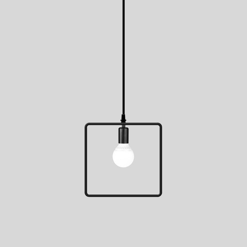 Luz colgante colgante de metal de techo geométrico colgante de estilo loft en negro